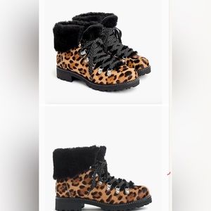 J. Crew Nordic Boots in Leopard Calf Hair Size 8 worn once